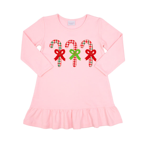 Pastel Candy Canes L/S Dress