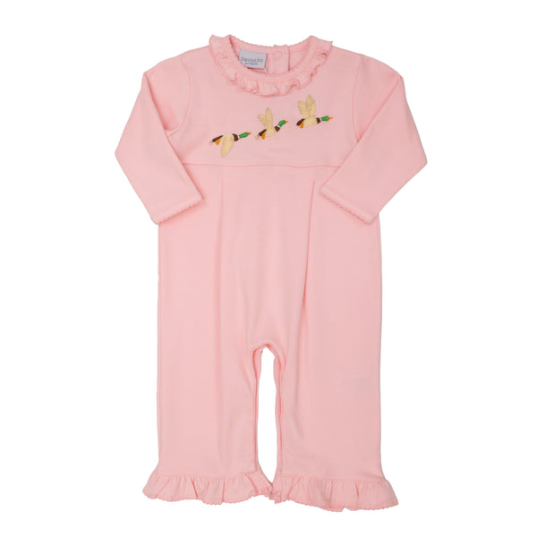 Duck Trio Ruffle LS Romper