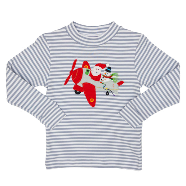 Airplane W/ Santa & Snowman Shirt