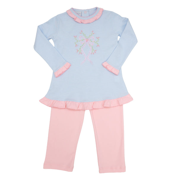 Floral Bow Ruffle Legging Set