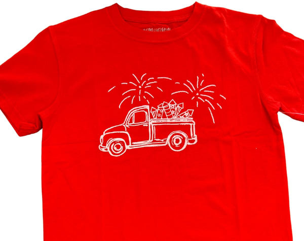 Red Patriotic Truck  T-Shirt