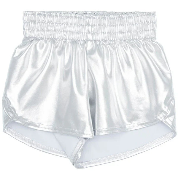 Steph Shorts Metallic- Silver