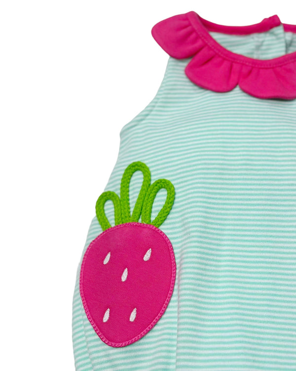 Strawberry Reagan Knit Ruffle Dress