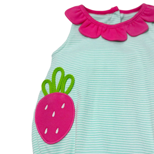 Strawberry Reagan Knit Ruffle Bubble