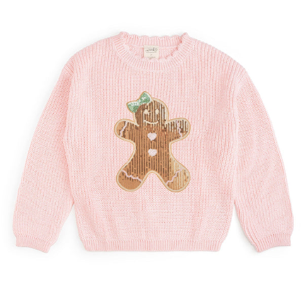 Gingerbread Sequin Patch Christmas Sweater