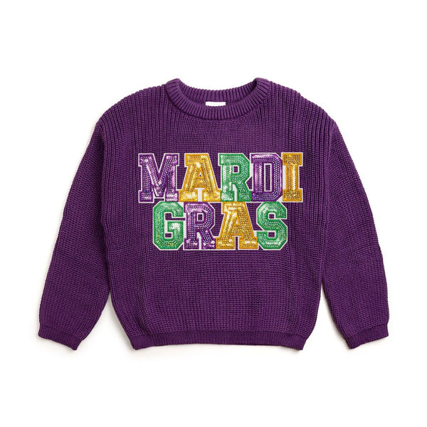 Mardi Gras Knit Sweater