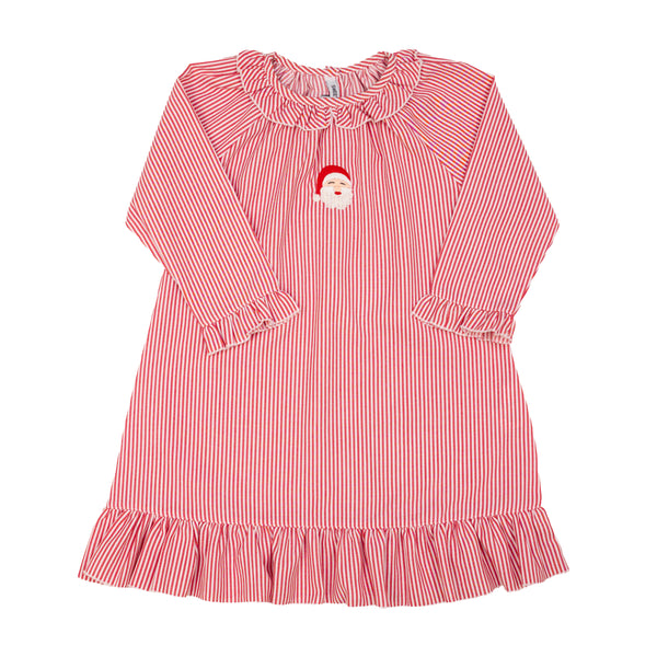 Red Stripe Santa Embroidered Gown
