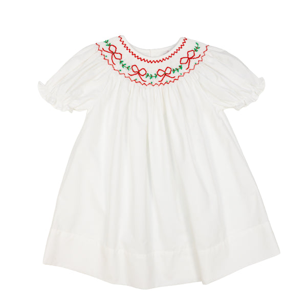 Red Bows & Garland Smocked Dress