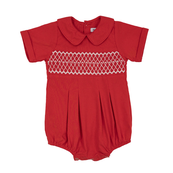 Joseph Smocked Bubble- Red