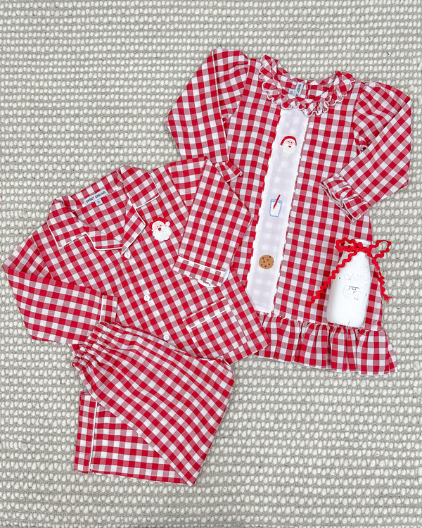 Red Gingham Santa Emb Pajamas