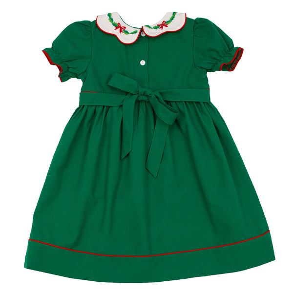 Bow & Holly Scallop Collar Dress- Hunter Green