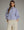 Striped Button Up Top- Navy Blue