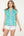Button Up Flower Top- Aqua
