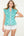Button Up Flower Top- Aqua