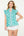 Button Up Flower Top- Aqua