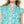 Button Up Flower Top- Aqua