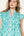 Button Up Flower Top- Aqua