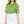 Hand Embroidered Puff Sleeve Top- Green