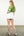 Hand Embroidered Puff Sleeve Top- Green