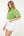 Hand Embroidered Puff Sleeve Top- Green
