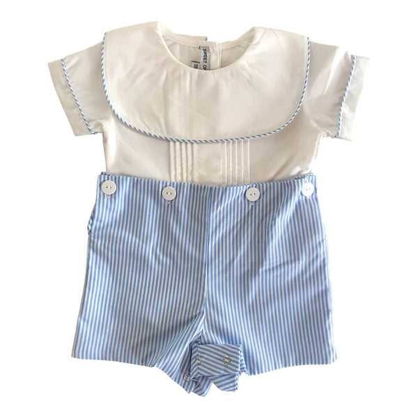 Jacob Blue Stripe Button Suit