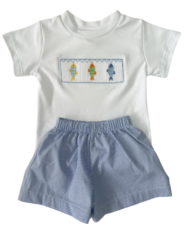 Fish Smocked Short Set