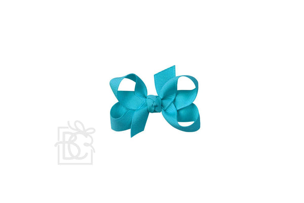 Grosgrain Bow On Clip- Turquoise