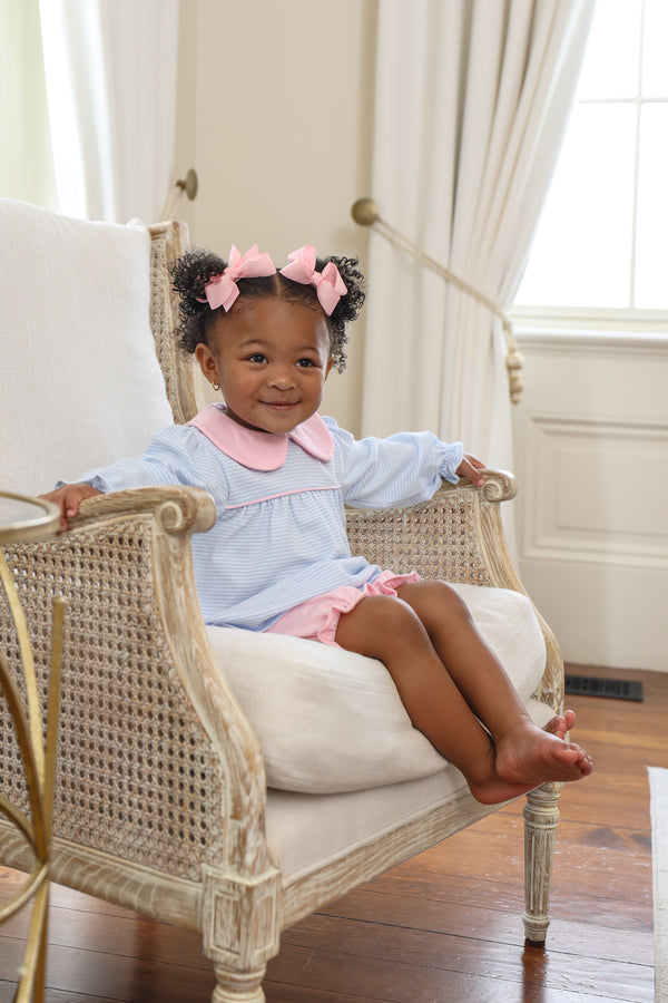 Katherine Bloomer Set- Light Blue Stripe/Light Pink