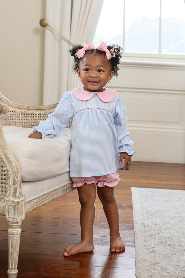 Katherine Bloomer Set- Light Blue Stripe/Light Pink