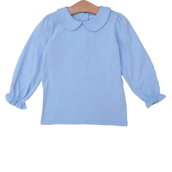 Peter Pan Collar LS Shirt- Light Blue