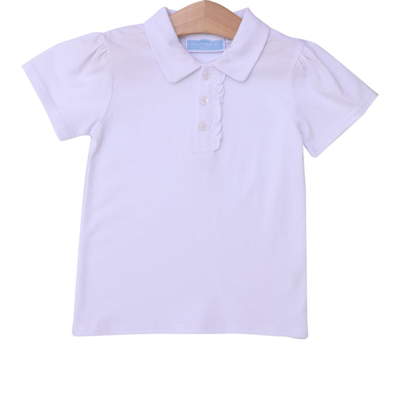 Ruffle Polo- White