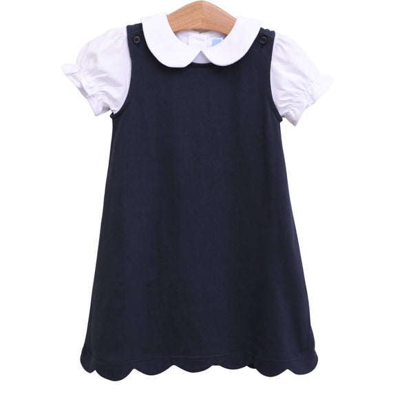 Scalloped Jumper- Navy