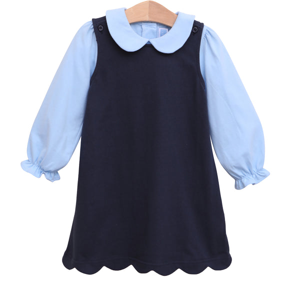Scalloped Jumper- Navy