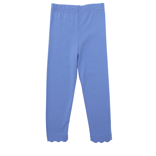 Scallop Leggings- Malibu Blue