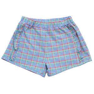 Primary Plaid Ruffle Shorts