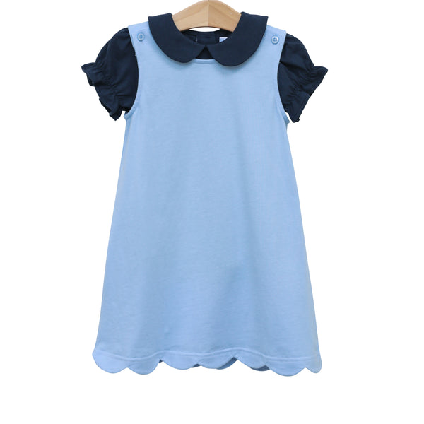 Scalloped Jumper- Light Blue