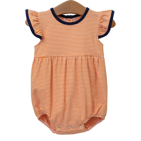 Lucy Game Day Bubble- Orange Stripe/Navy