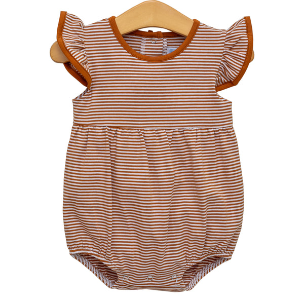 Lucy Game Day Bubble- Burnt Orange Stripe