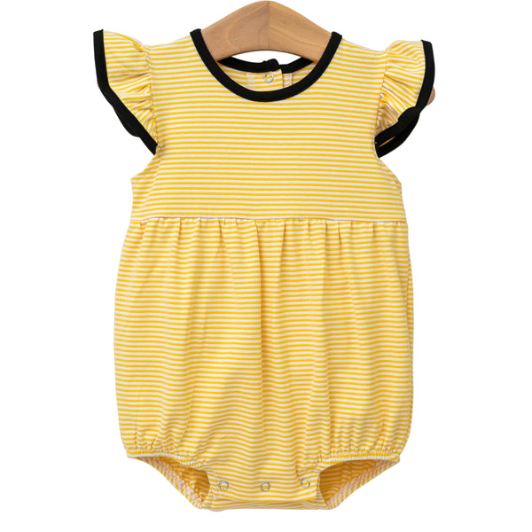 Lucy Game Day Bubble- Gold Stripe/Black