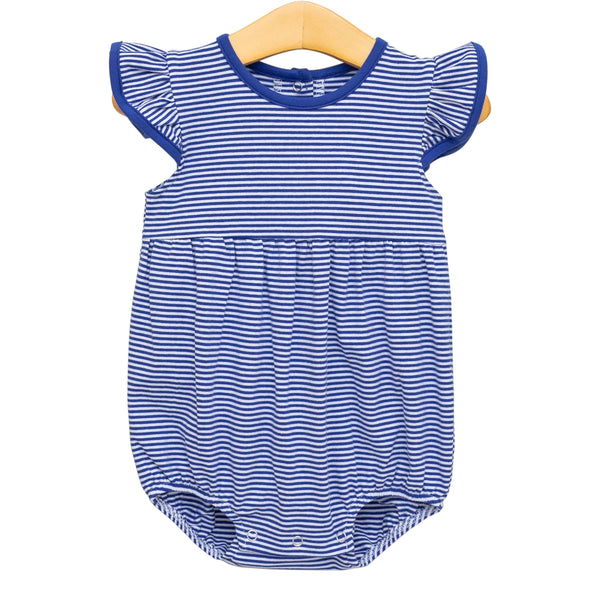 Lucy Game Day Bubble- Royal Blue Stripe