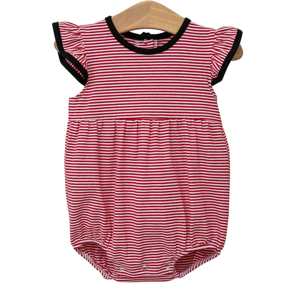 Lucy Game Day Bubble- Red Stripe/Black