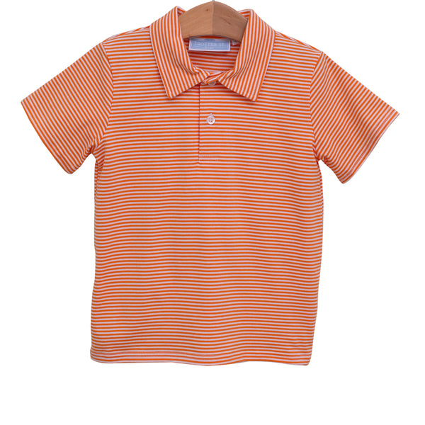 Henry Game Day Polo- Orange Stripe