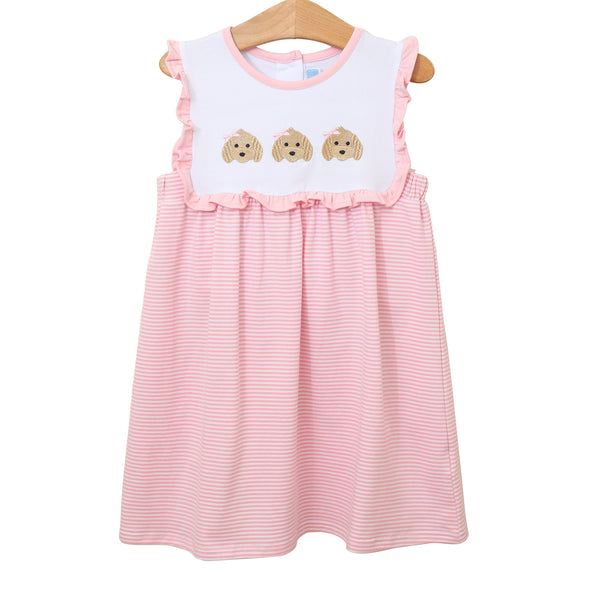 Puppy Trio Embroidery Dress