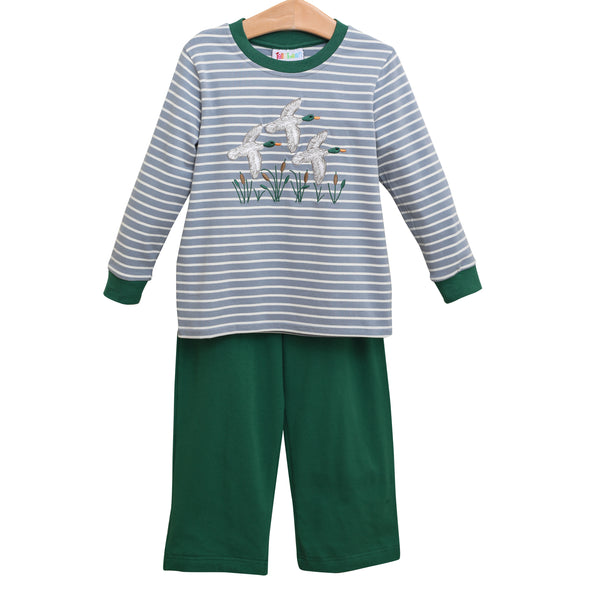Mallard Embroidery Pants Set