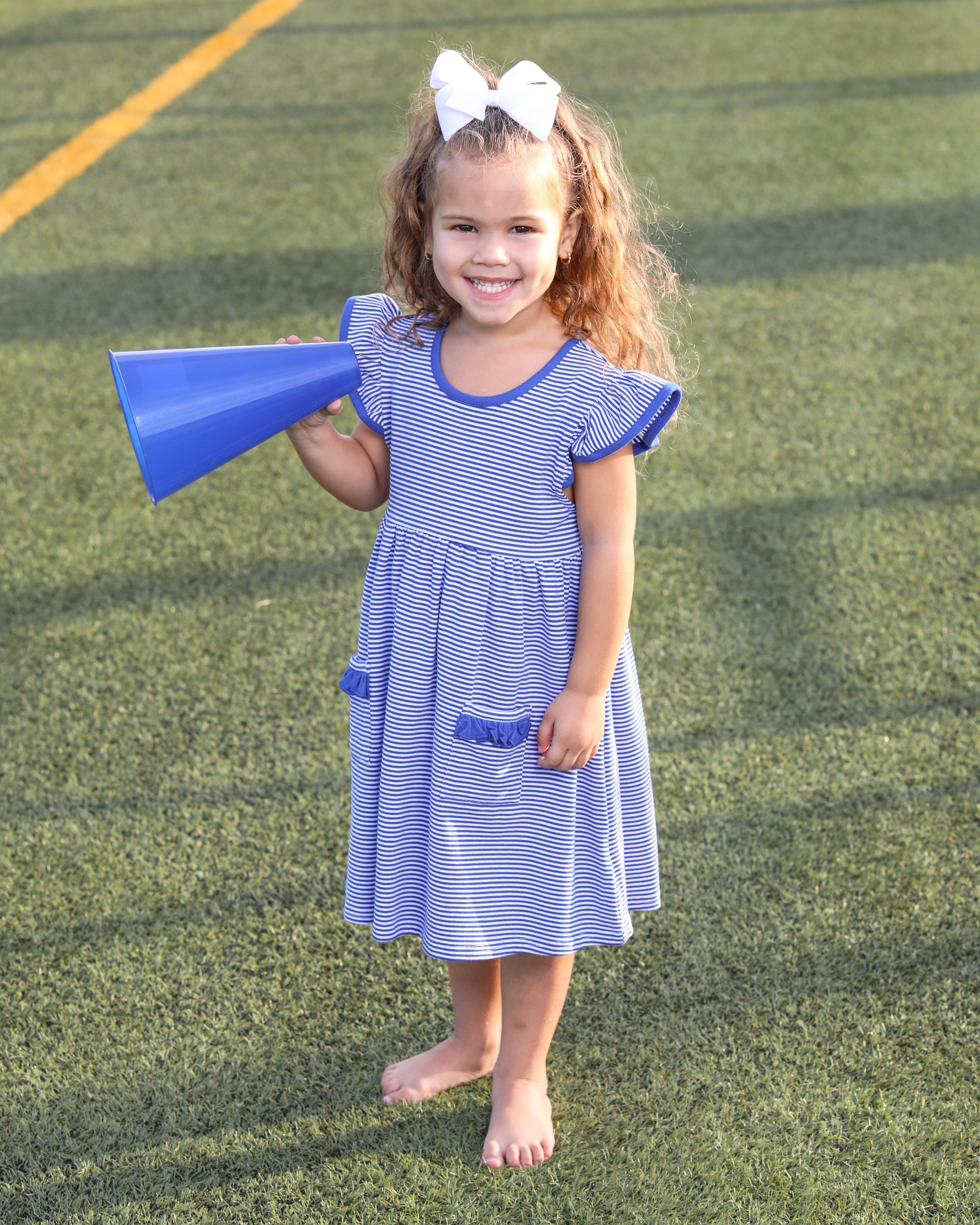 Lucy Game Day Dress- Royal Blue Stripe 10 Lucy Game Day Dress- Royal Blue Stripe 10