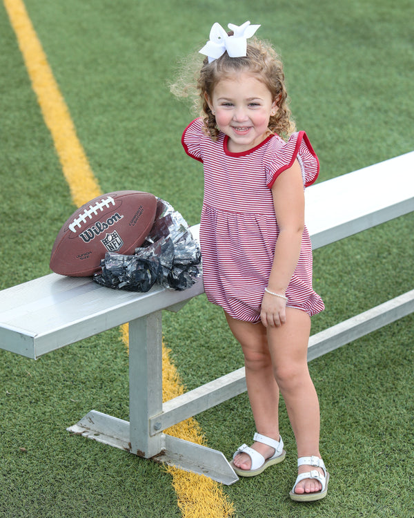 Lucy Game Day Bubble- Crimson Stripe
