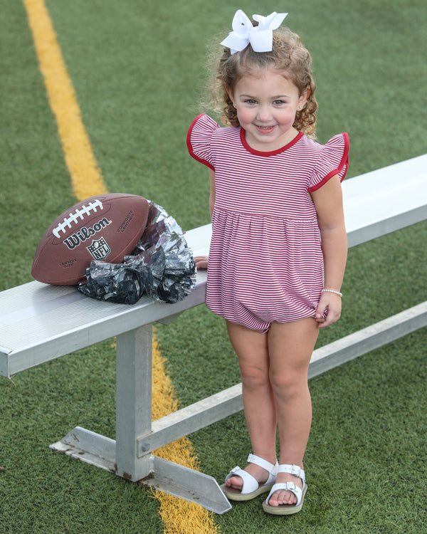 Lucy Game Day Bubble- Crimson Stripe