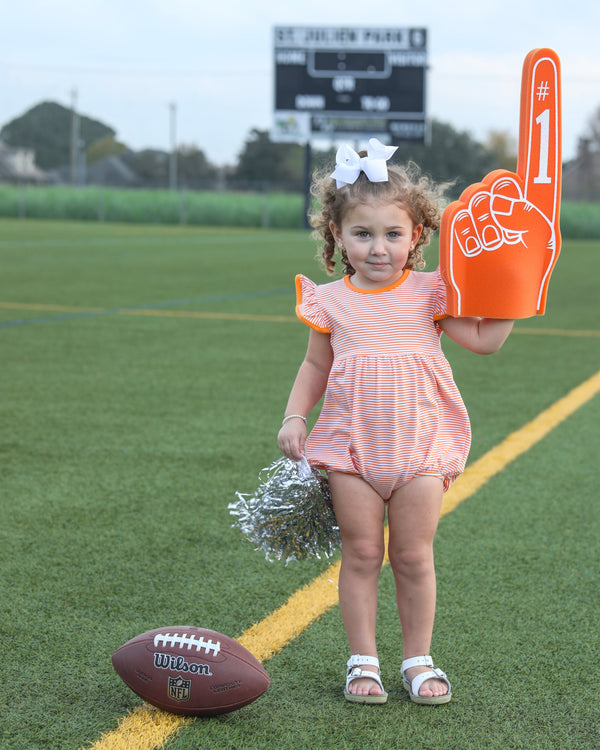 Lucy Game Day Bubble- Orange Stripe
