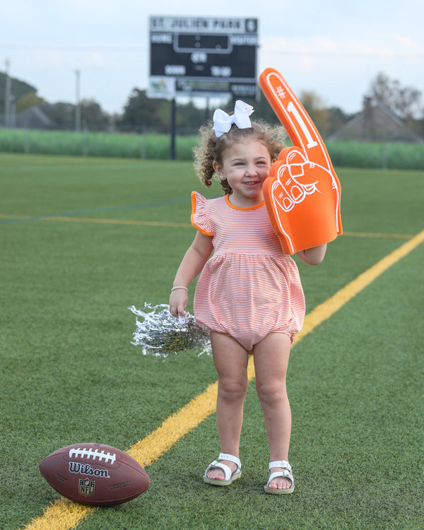 Lucy Game Day Bubble- Orange Stripe