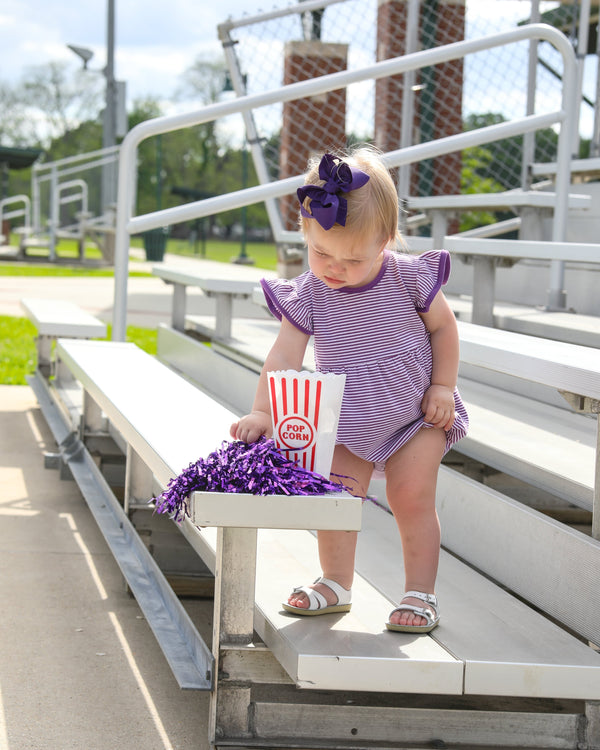 Lucy Game Day Bubble- Purple Stripe